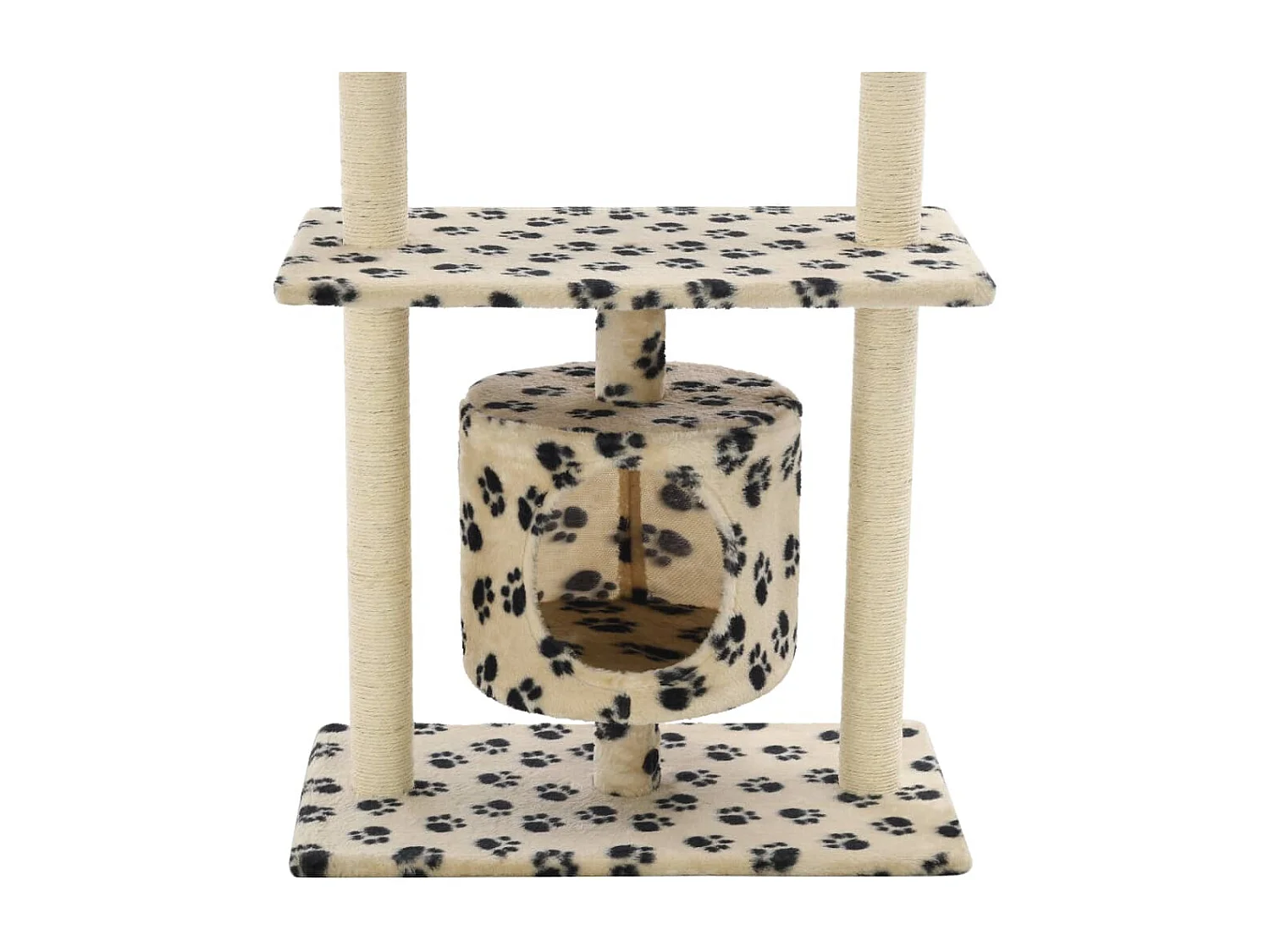 Arbre à chat avec griffoir en sisal 95 cm Beige Motif de pattes