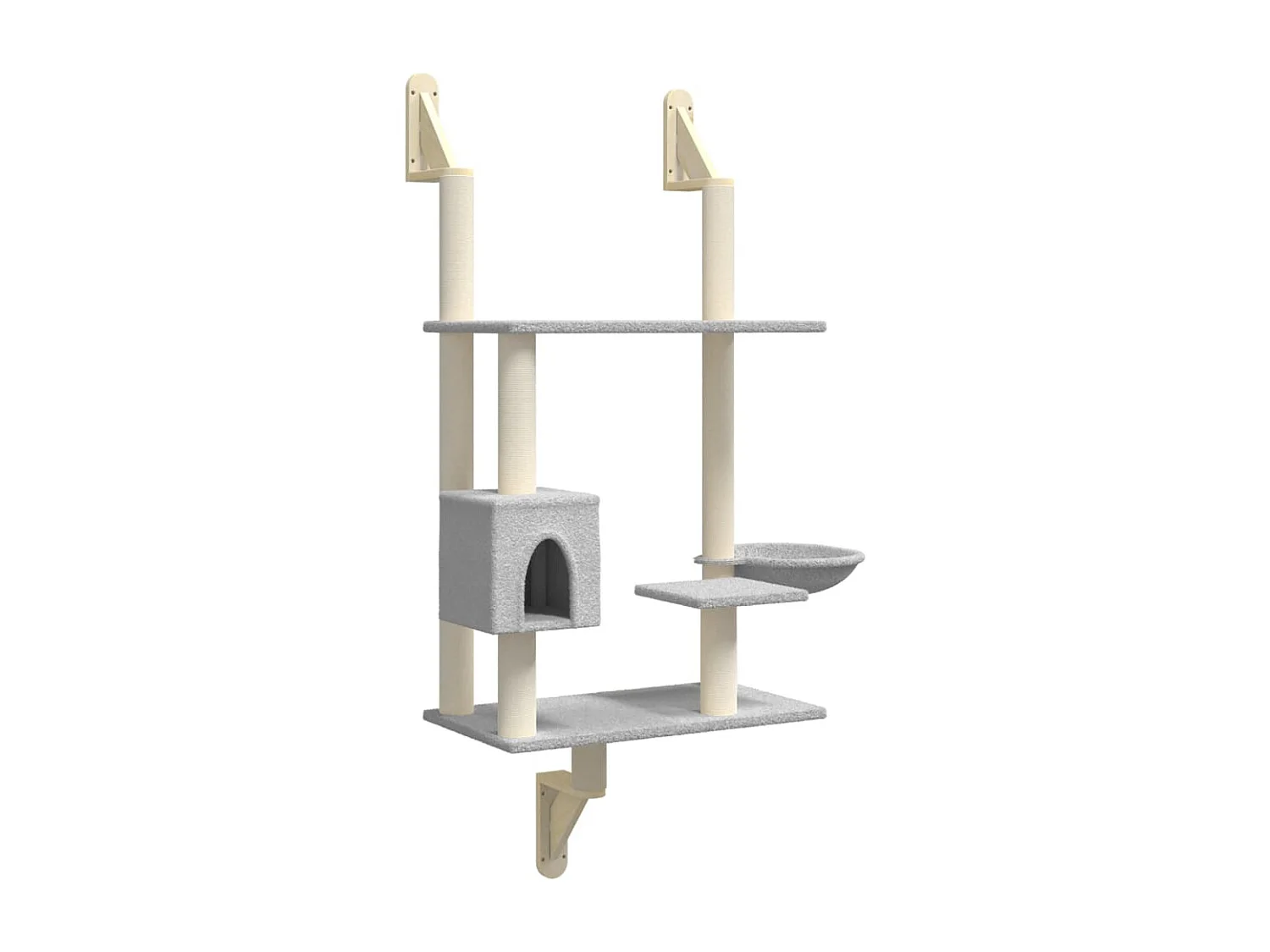 Árbol rascador para gatos de pared gris claro 153 cm