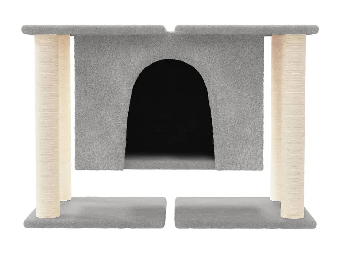 Arbre à chat avec griffoirs en sisal Gris clair 50 cm