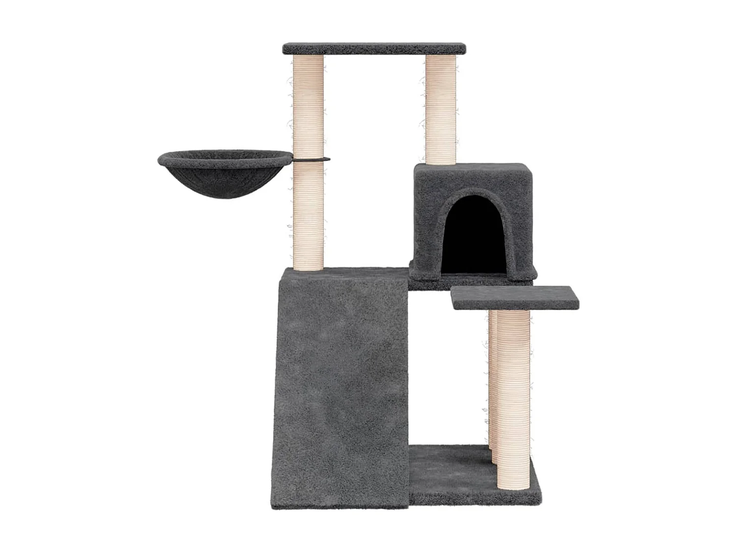 Arbre à chat avec griffoirs en sisal Gris foncé 82 cm