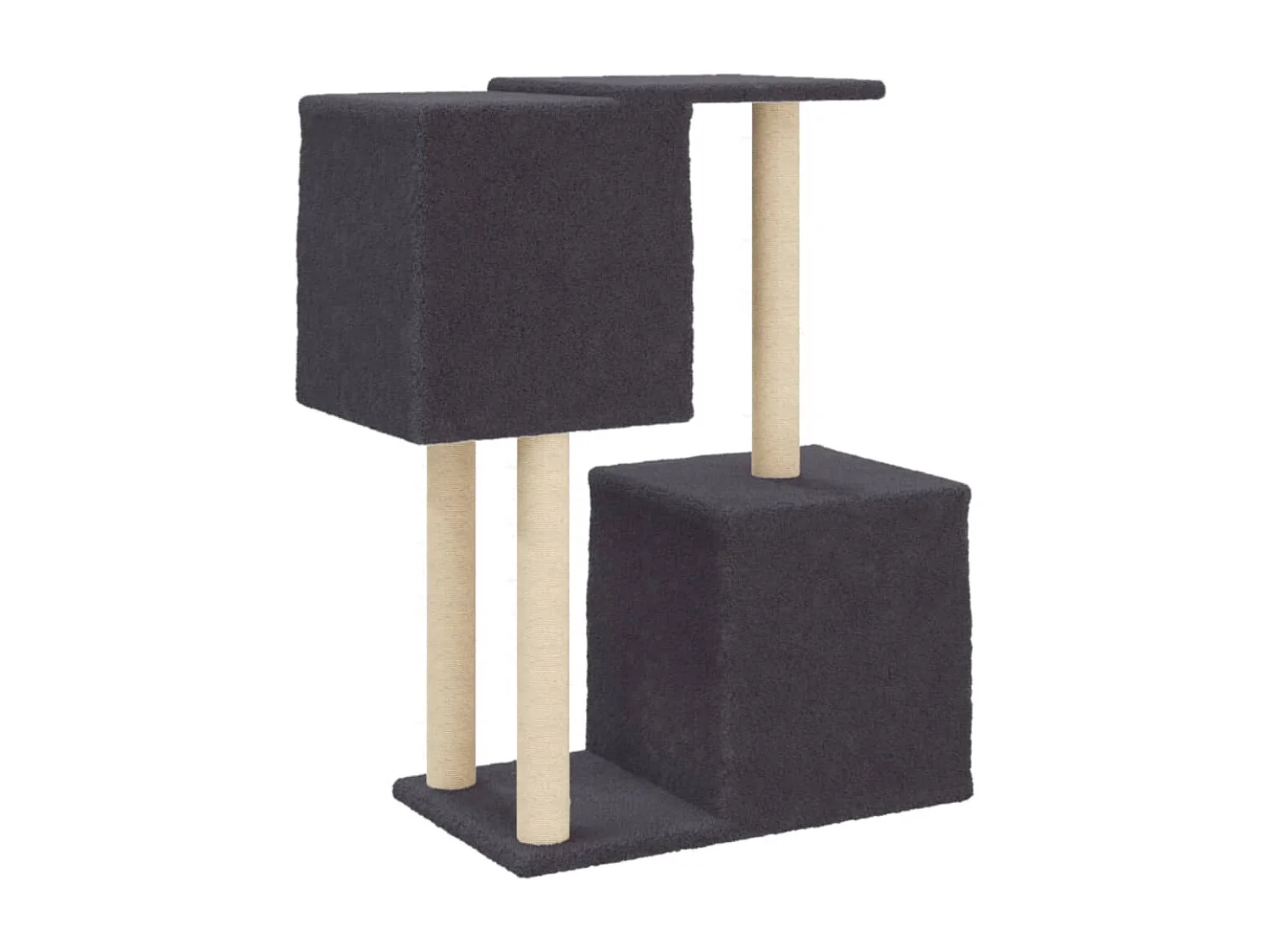 Rascador para gatos con postes de sisal gris oscuro 86 cm