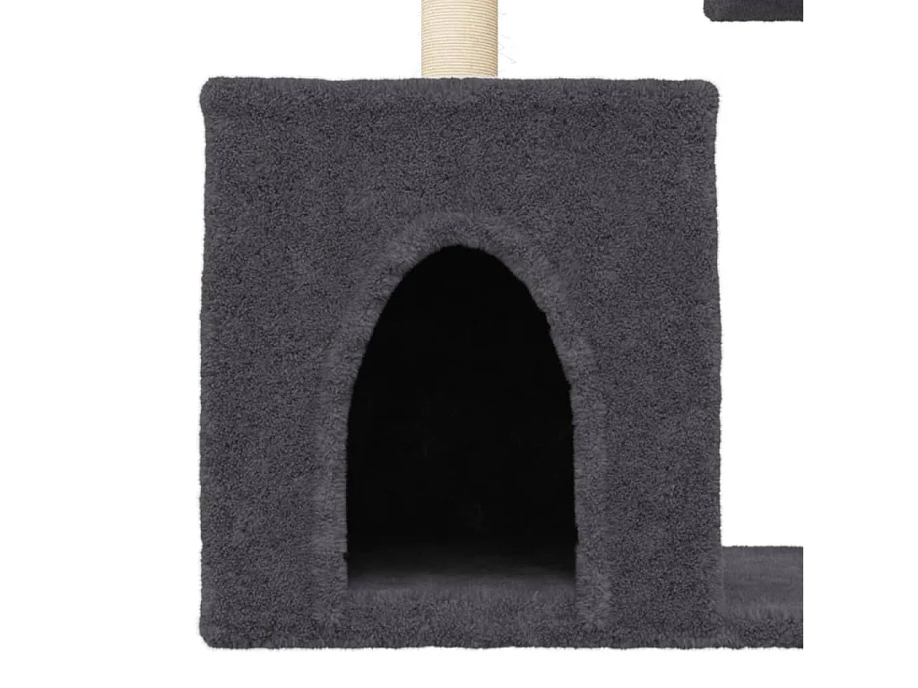 Rascador para gatos con postes de sisal gris oscuro 86 cm