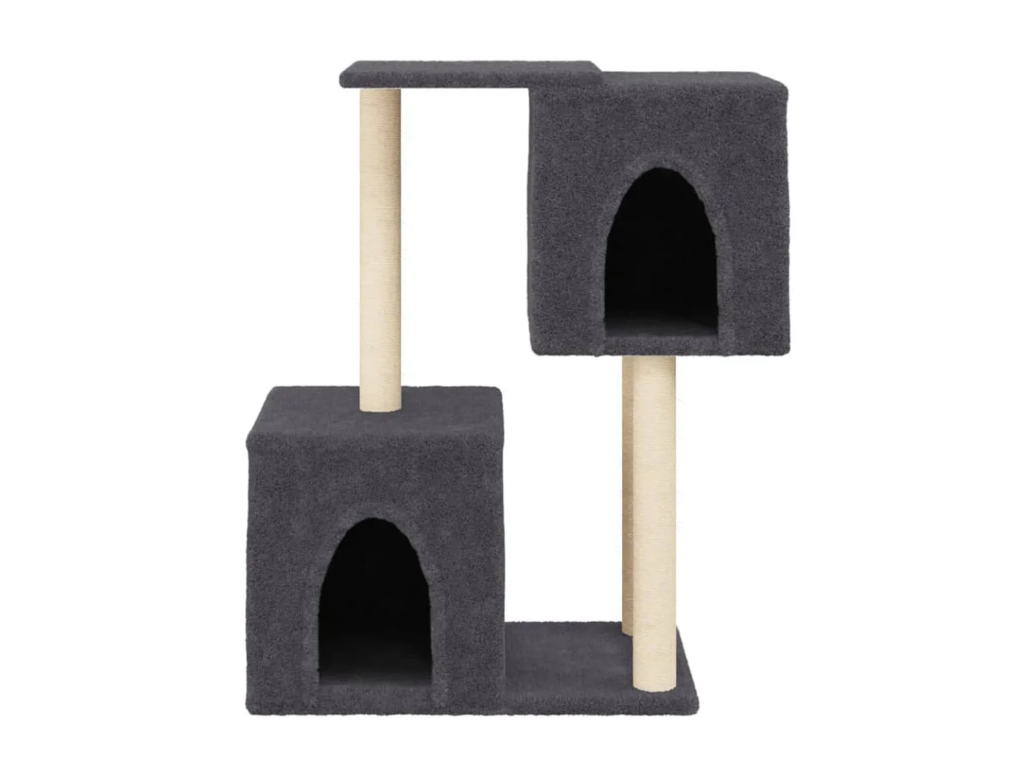 Arbre à chat avec griffoirs en sisal Gris foncé 86 cm