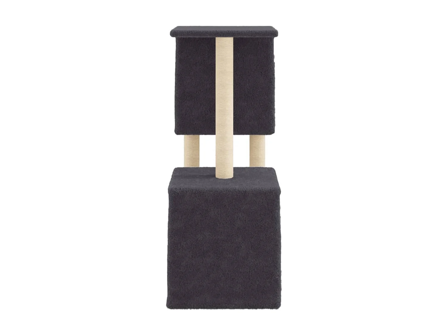 Arbre à chat avec griffoirs en sisal Gris foncé 86 cm