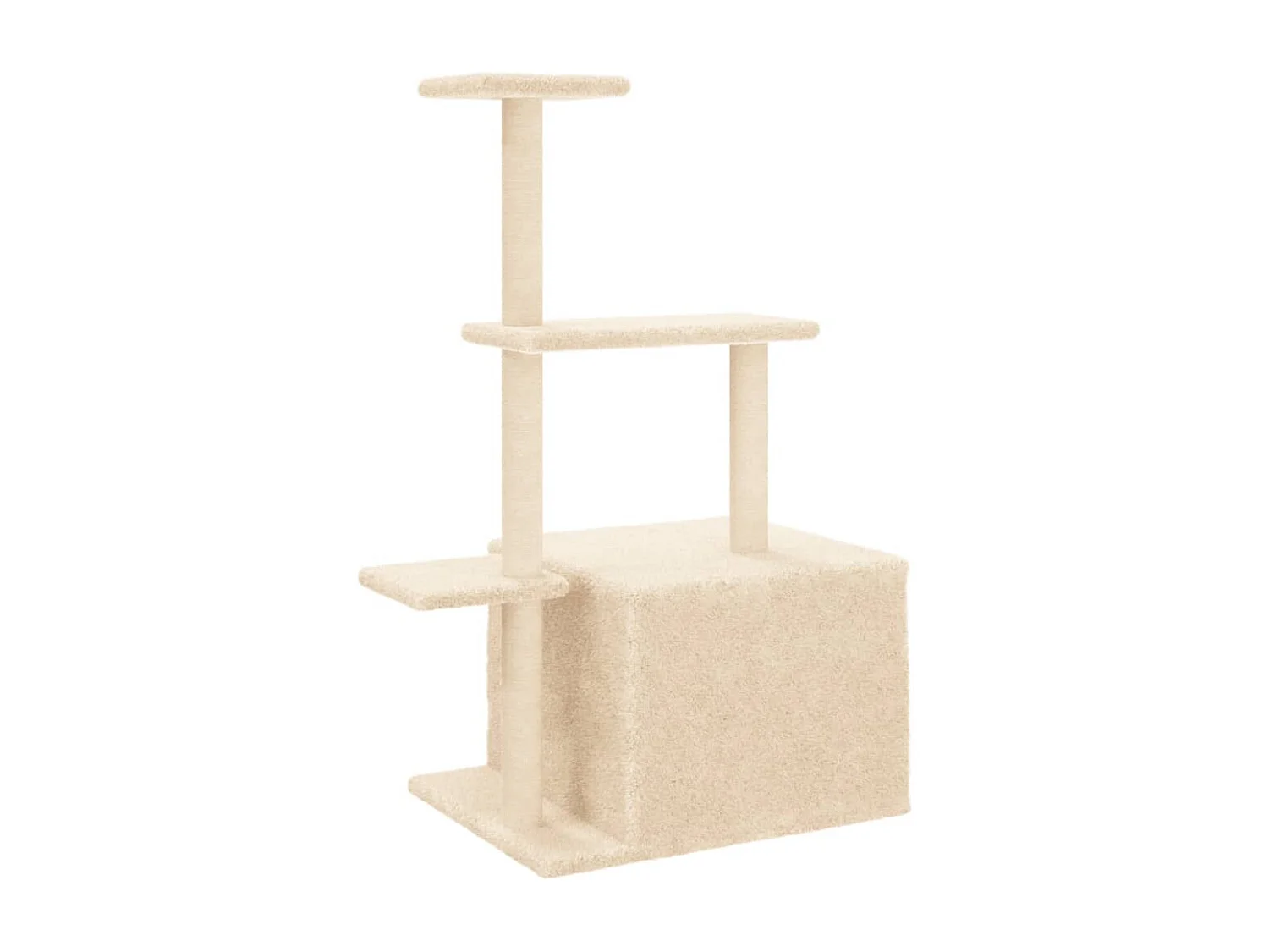 Arbre à chat avec griffoirs en sisal crème 110 cm