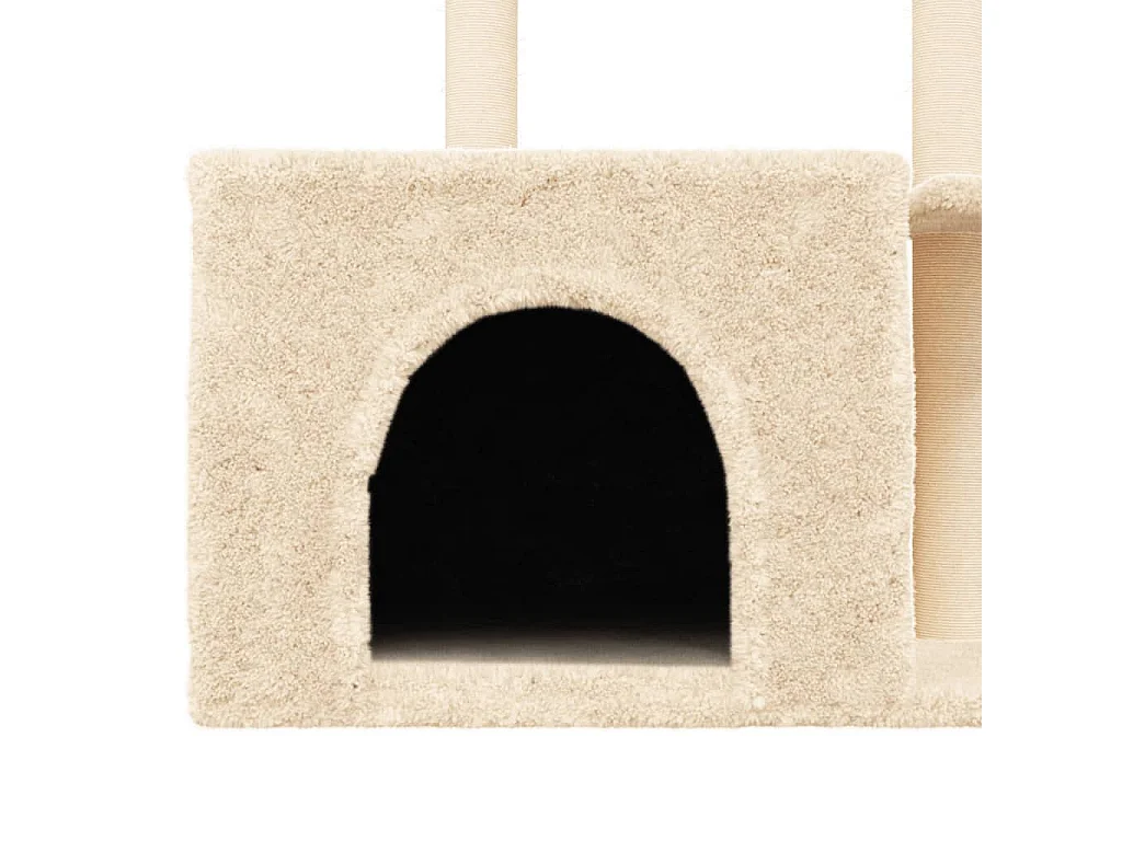 Arbre à chat avec griffoirs en sisal crème 110 cm