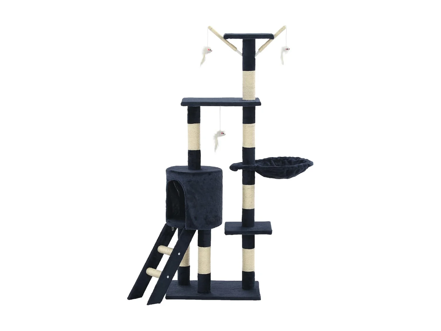 Arbre à chat avec griffoirs en sisal 138 cm Bleu foncé