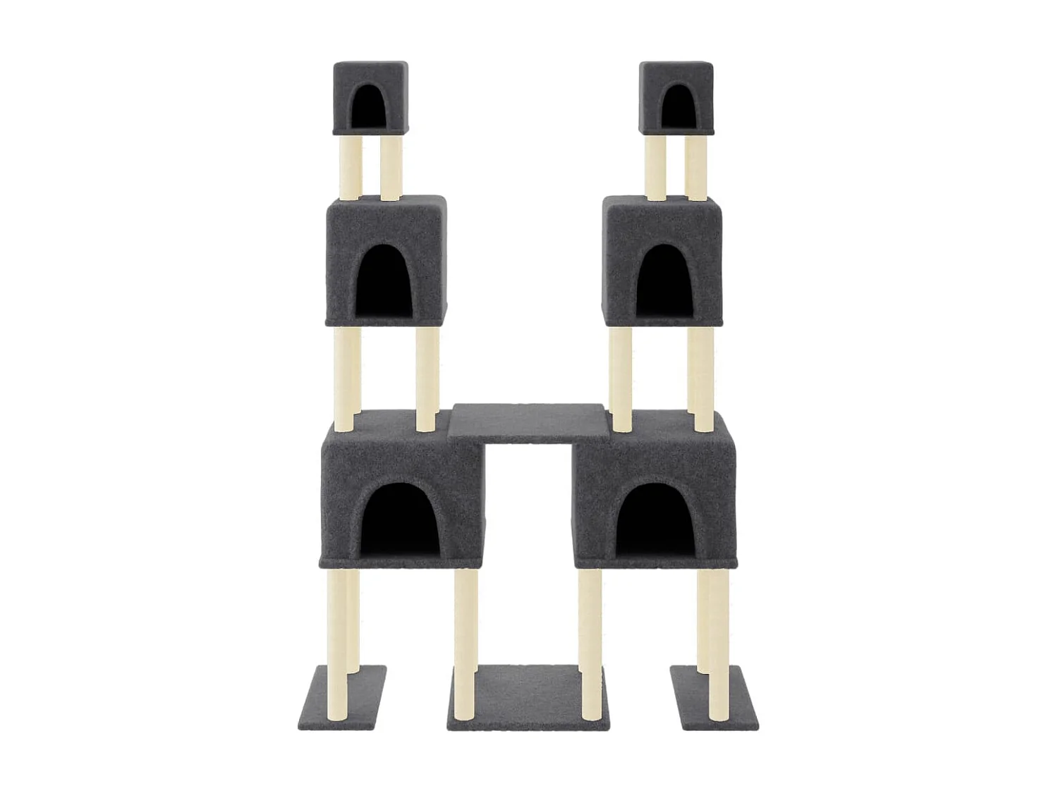 Arbre à chat avec griffoirs en sisal Gris foncé 199 cm