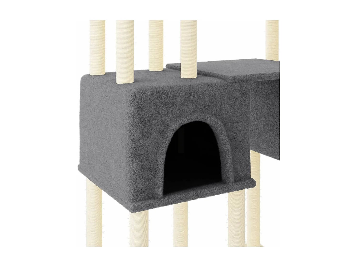 Arbre à chat avec griffoirs en sisal Gris foncé 199 cm