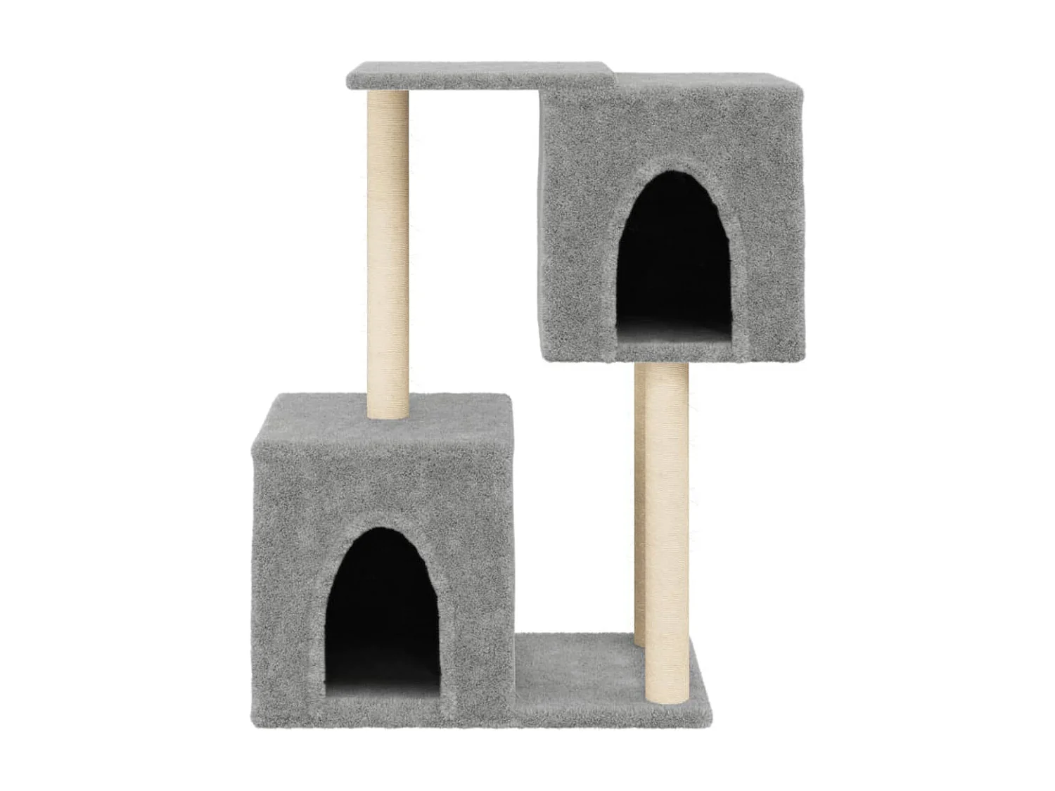 Árvore para gatos com postes arranhadores sisal 86 cm cinza-claro