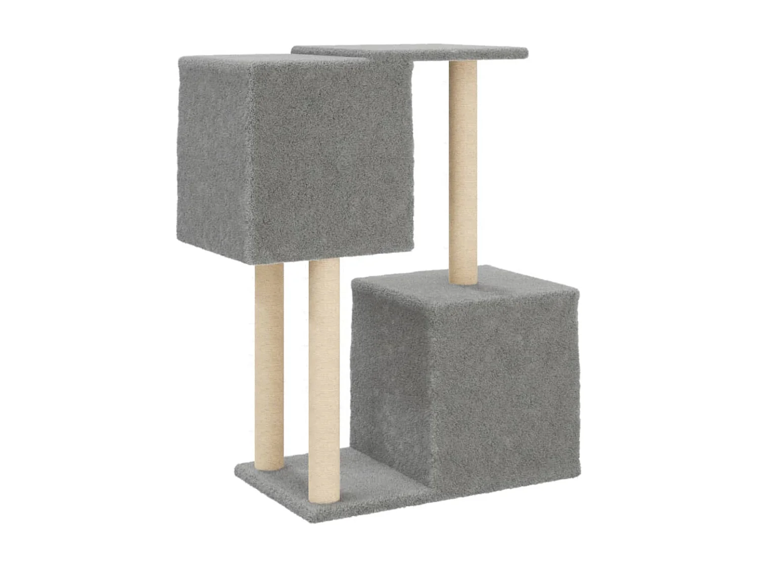 Árvore para gatos com postes arranhadores sisal 86 cm cinza-claro