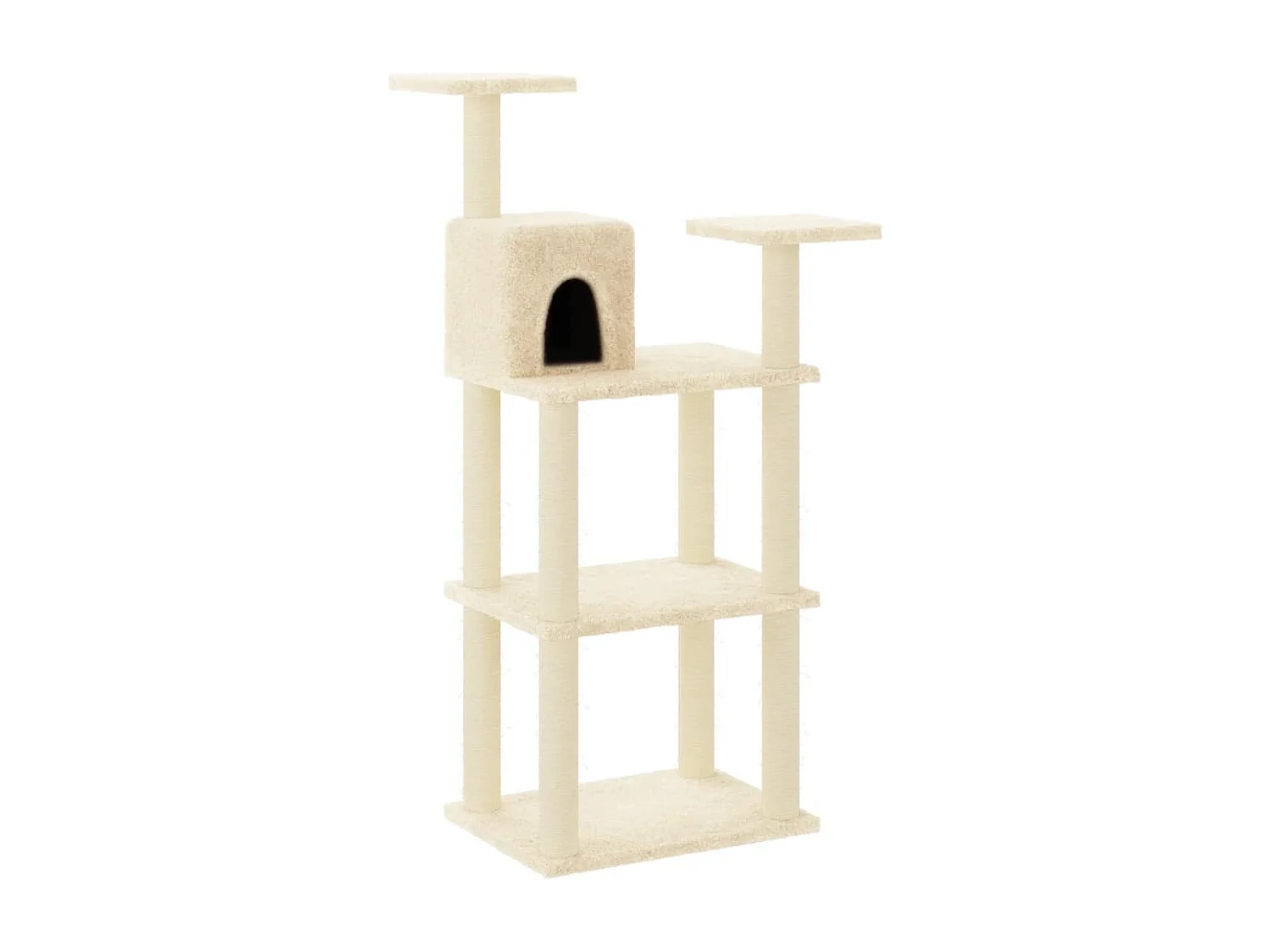 Arbre à chat avec griffoirs en sisal crème 118,5 cm