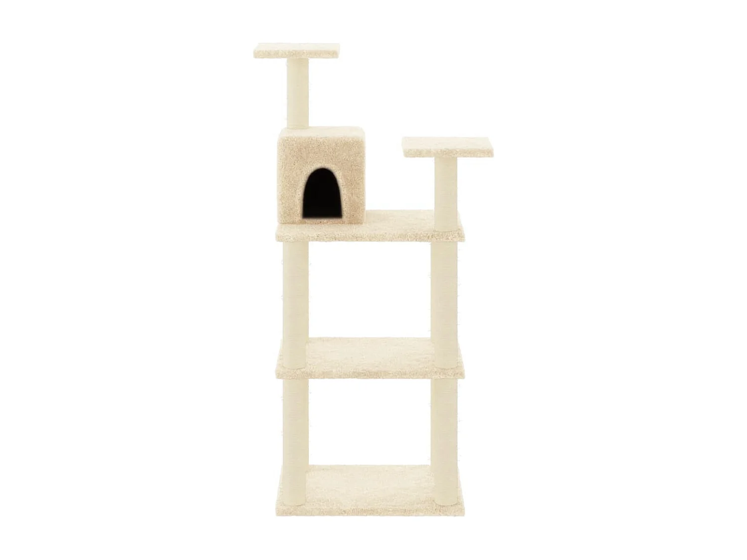 Arbre à chat avec griffoirs en sisal crème 118,5 cm