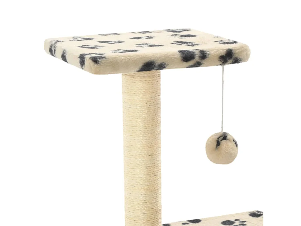 Arbre à chat avec griffoirs en sisal 65 cm Beige Motif pattes