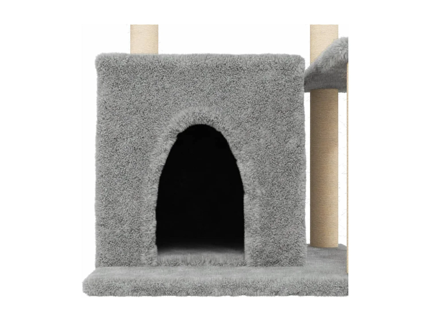Rascador para gatos con postes de sisal gris claro 83 cm