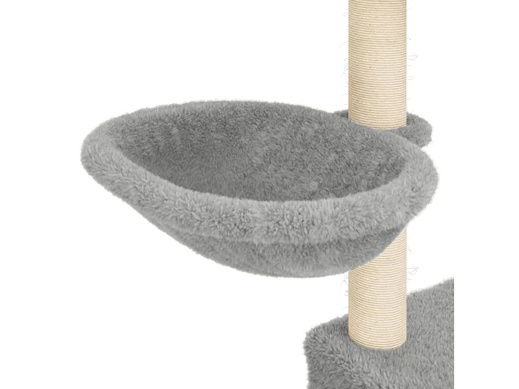 Rascador para gatos con postes de sisal gris claro 83 cm