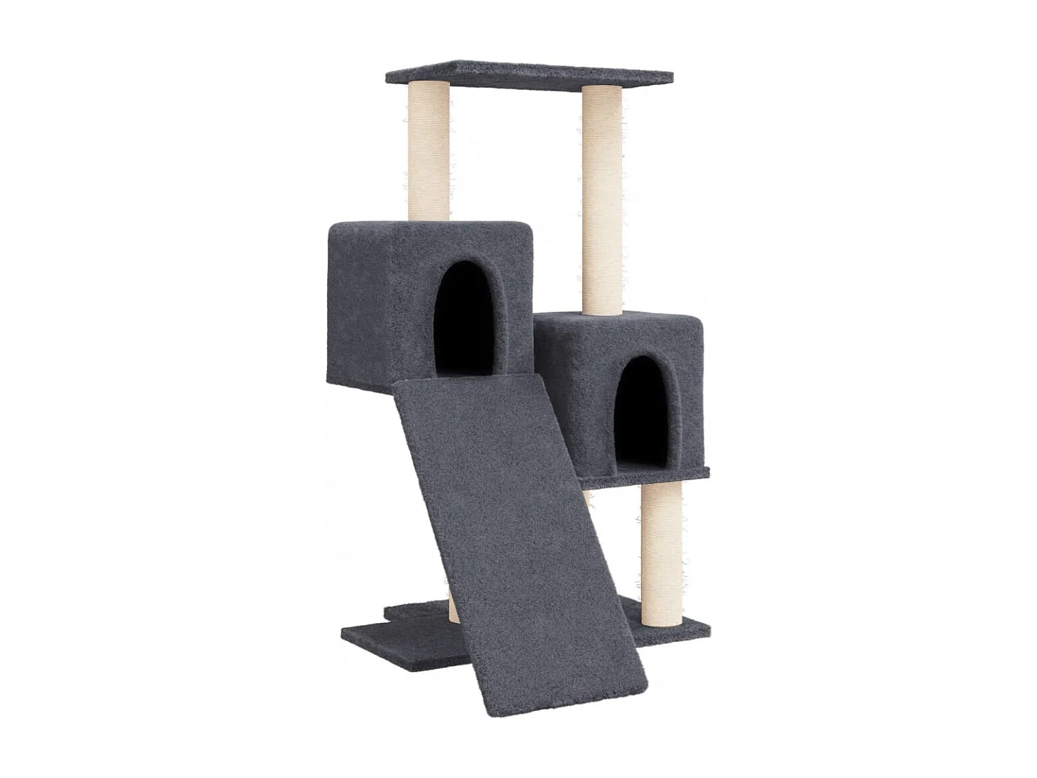Arbre à chat avec griffoirs en sisal Gris foncé 82 cm