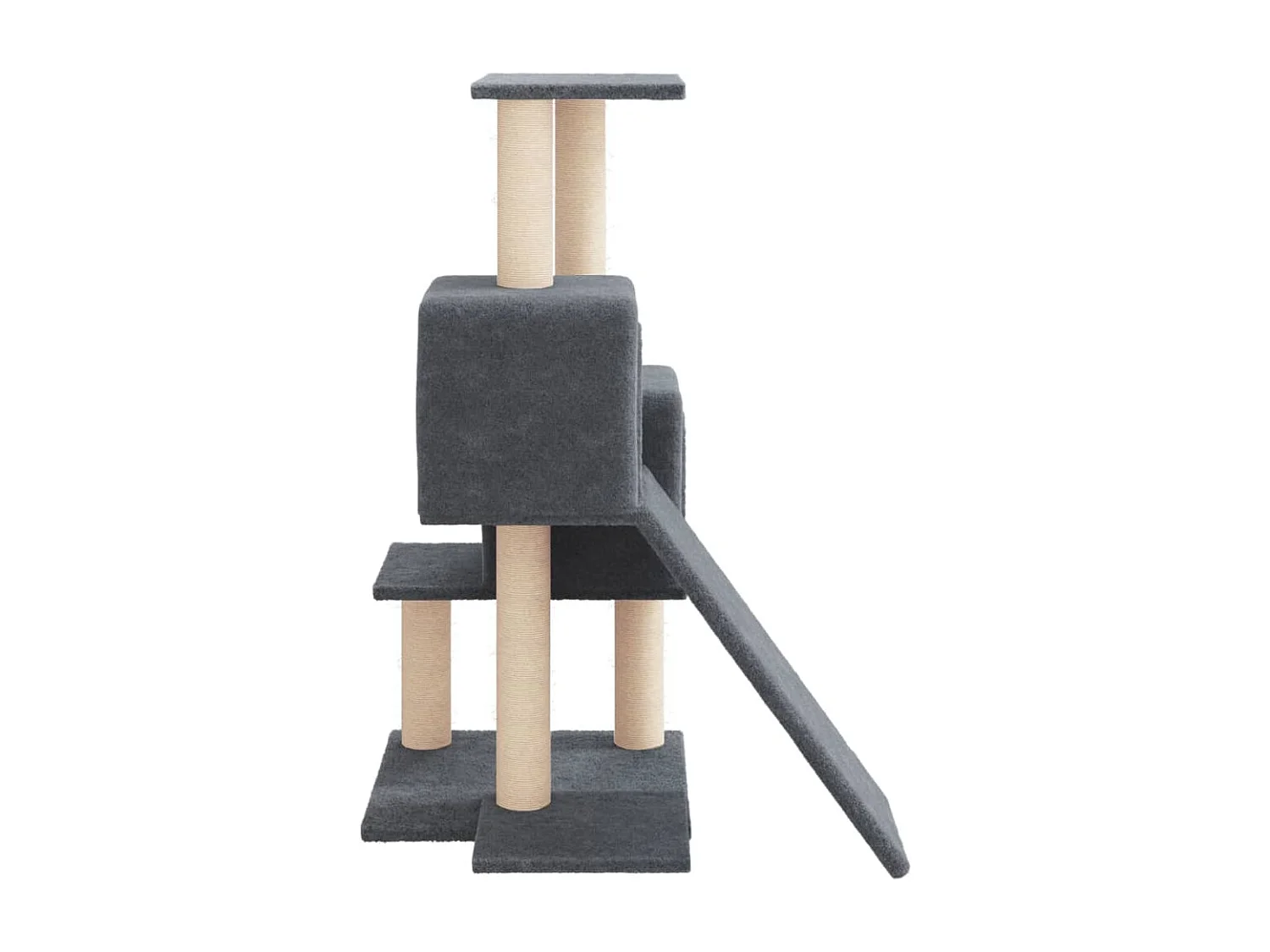 Arbre à chat avec griffoirs en sisal Gris foncé 82 cm