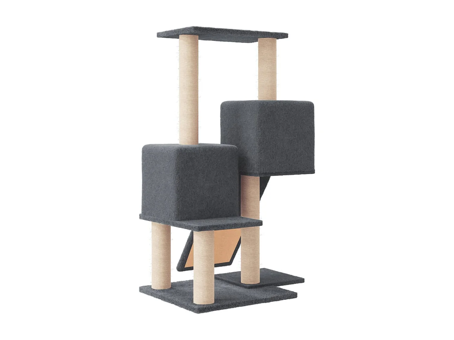 Arbre à chat avec griffoirs en sisal Gris foncé 82 cm