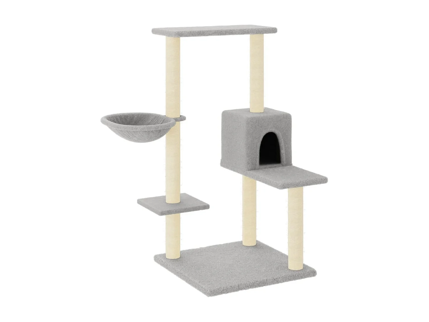 Arbre à chat avec griffoirs en sisal Gris clair 95 cm
