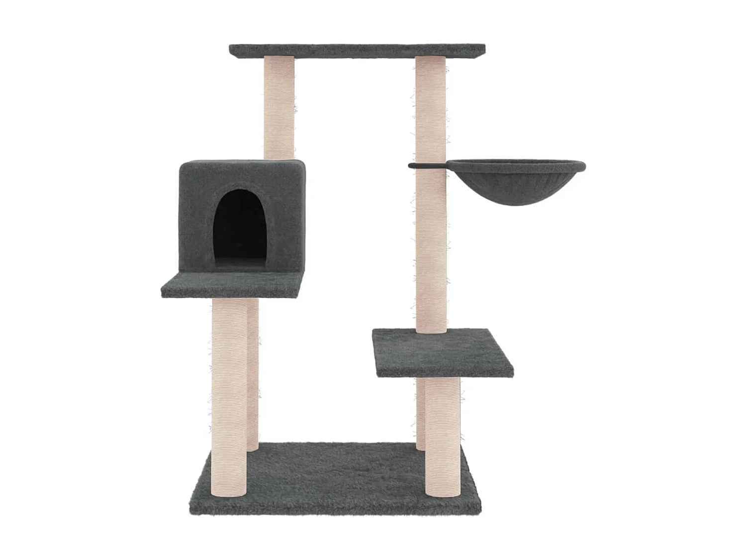 Arbre à chat avec griffoirs en sisal gris foncé 82,5 cm