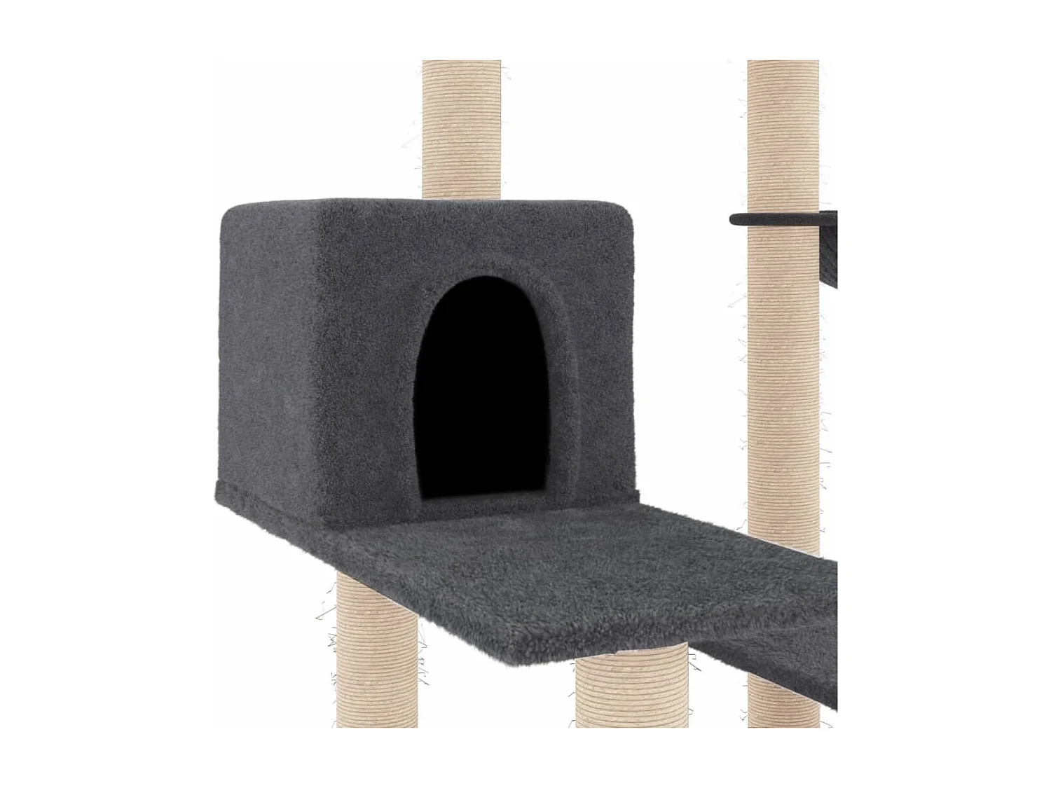 Arbre à chat avec griffoirs en sisal gris foncé 82,5 cm