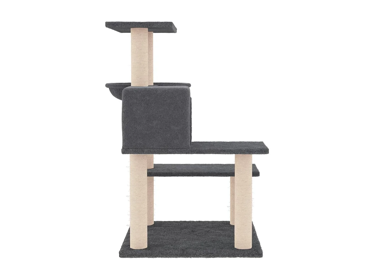 Arbre à chat avec griffoirs en sisal gris foncé 82,5 cm