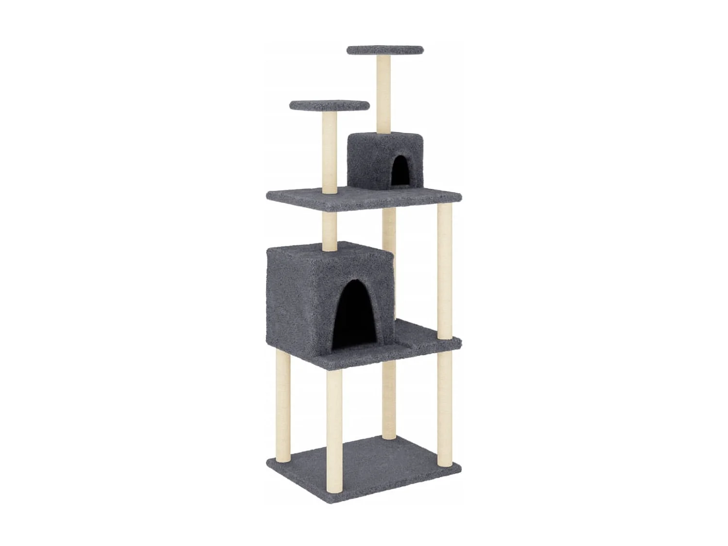 Arbre à chat avec griffoirs en sisal Gris foncé 167 cm