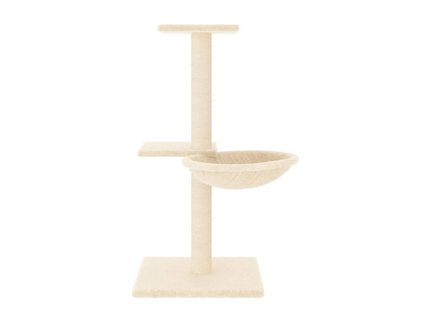 Rascador para gatos con postes de sisal color crema 72 cm