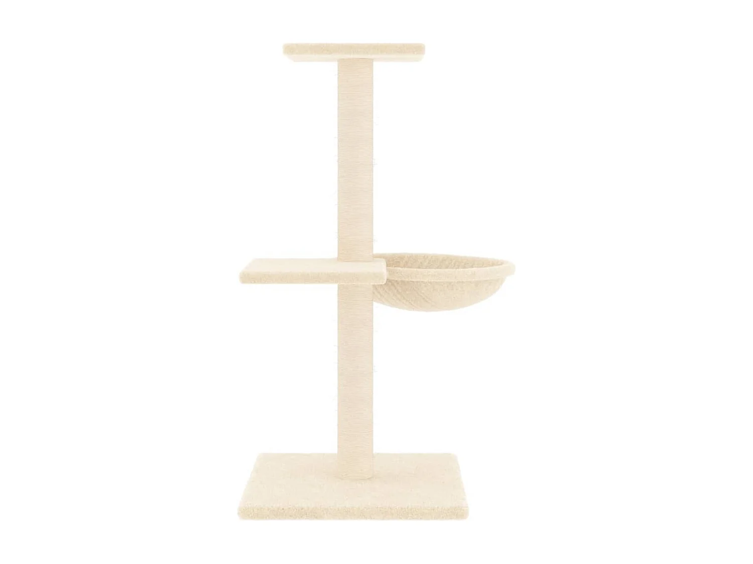 Rascador para gatos con postes de sisal color crema 72 cm