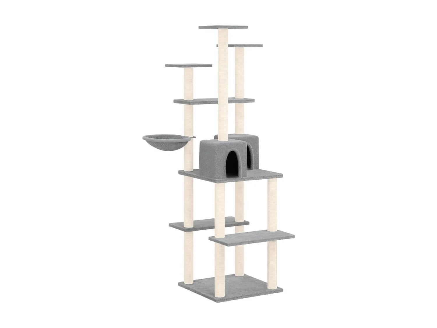 Arbre à chat avec griffoirs en sisal Gris clair 167 cm