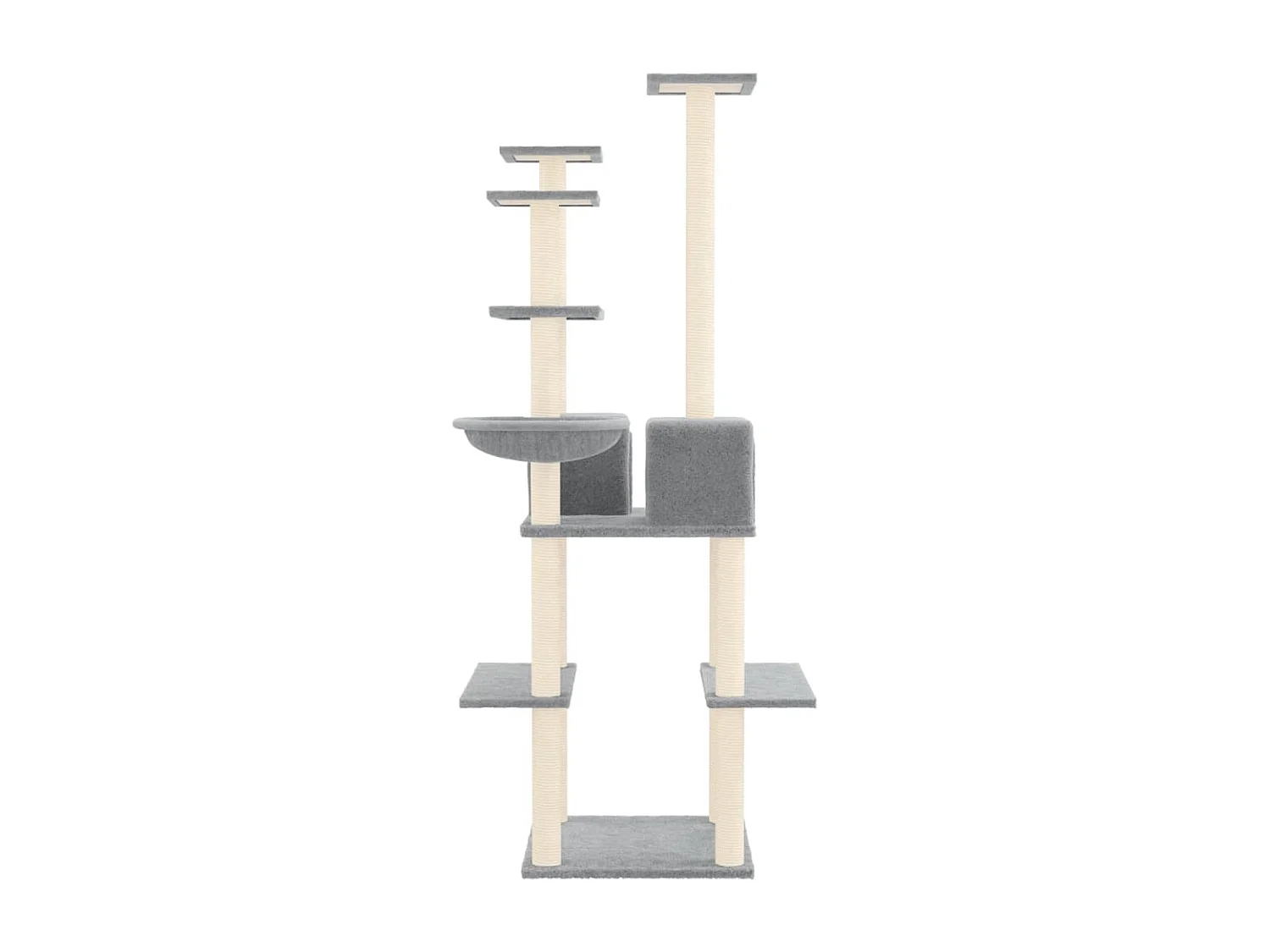Arbre à chat avec griffoirs en sisal Gris clair 167 cm