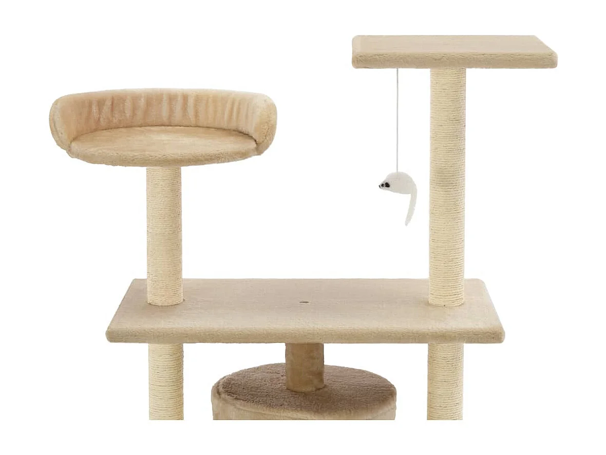 Rascador para gatos con postes rascadores de sisal 95 cm beige