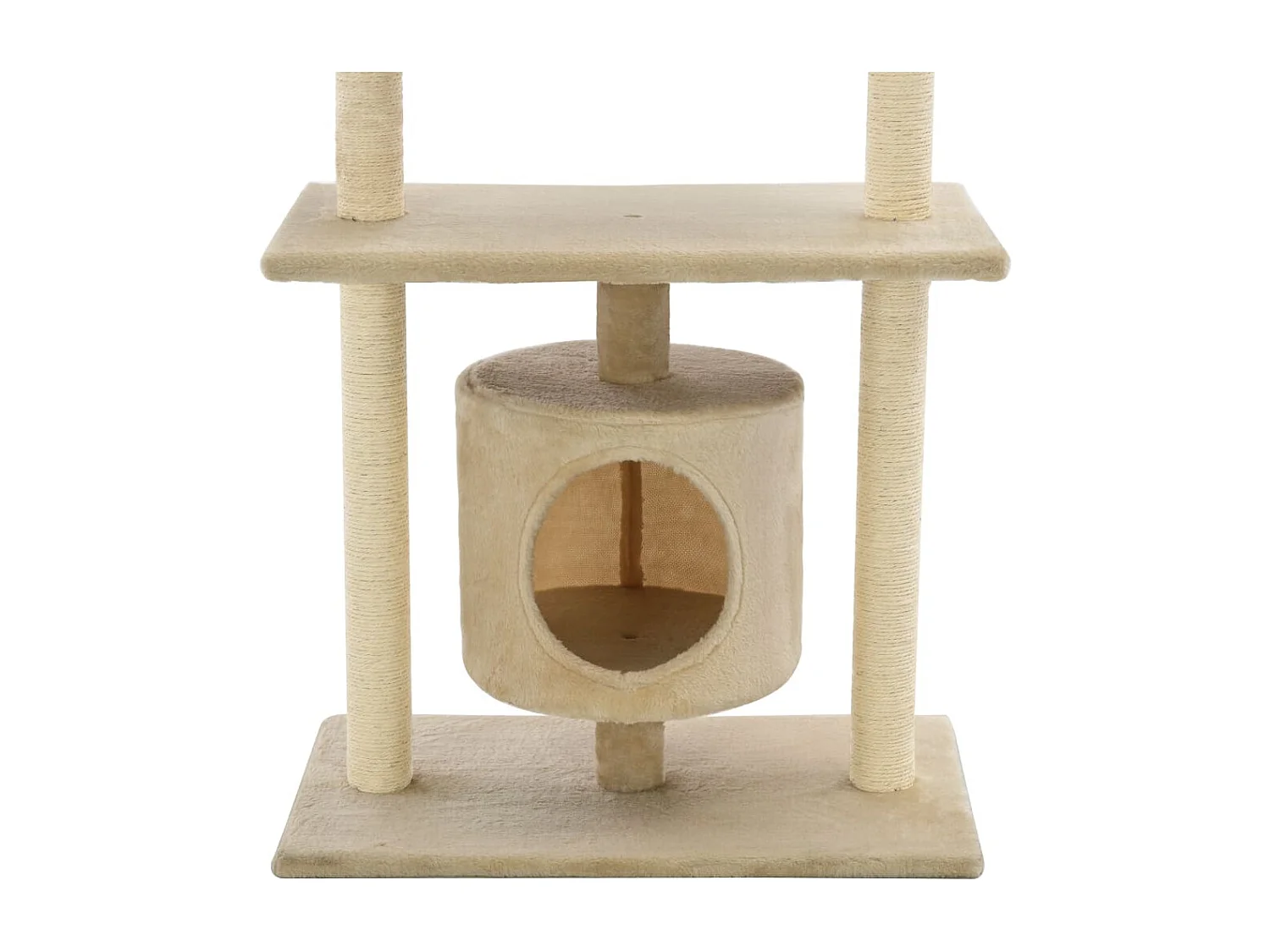 Rascador para gatos con postes rascadores de sisal 95 cm beige
