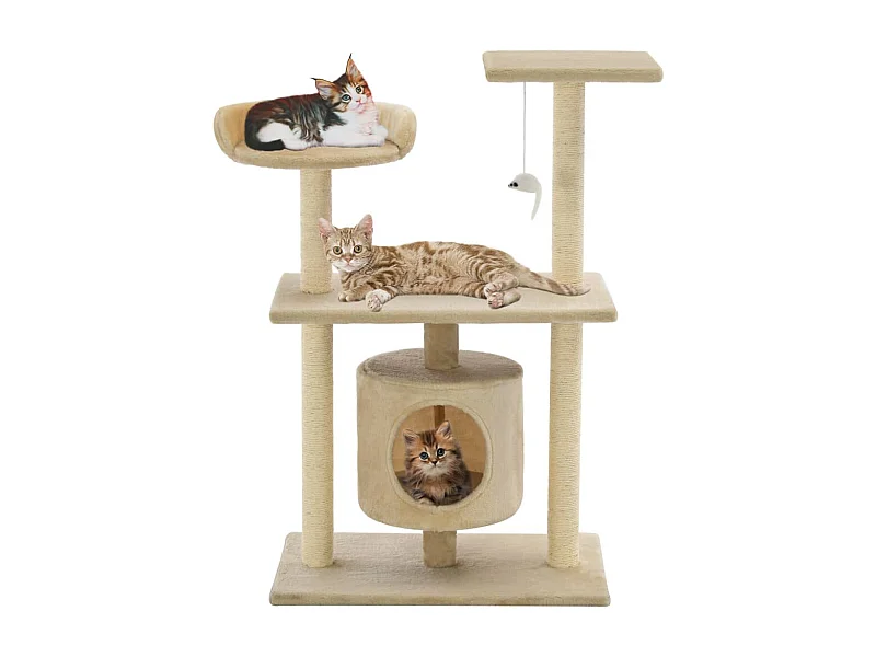 Arbre à chat avec griffoirs en sisal 95 cm Beige