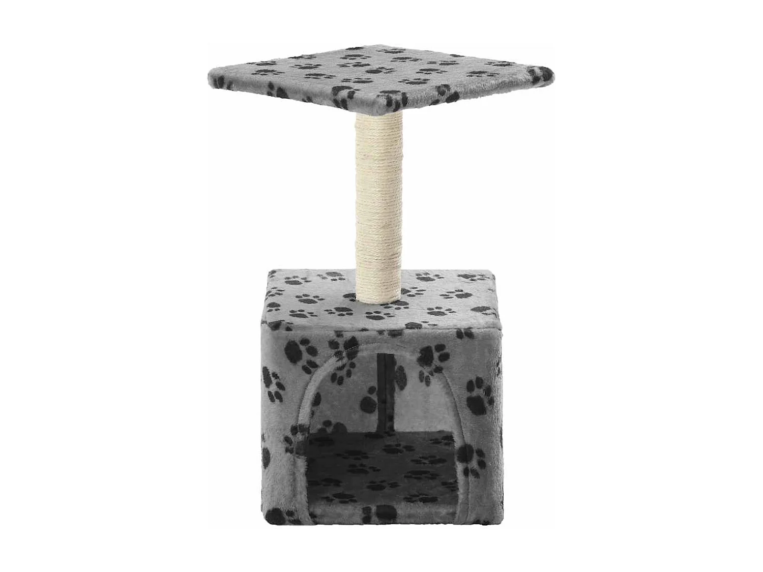 Arbre à chat avec griffoirs en sisal 55 cm Gris Motif de pattes