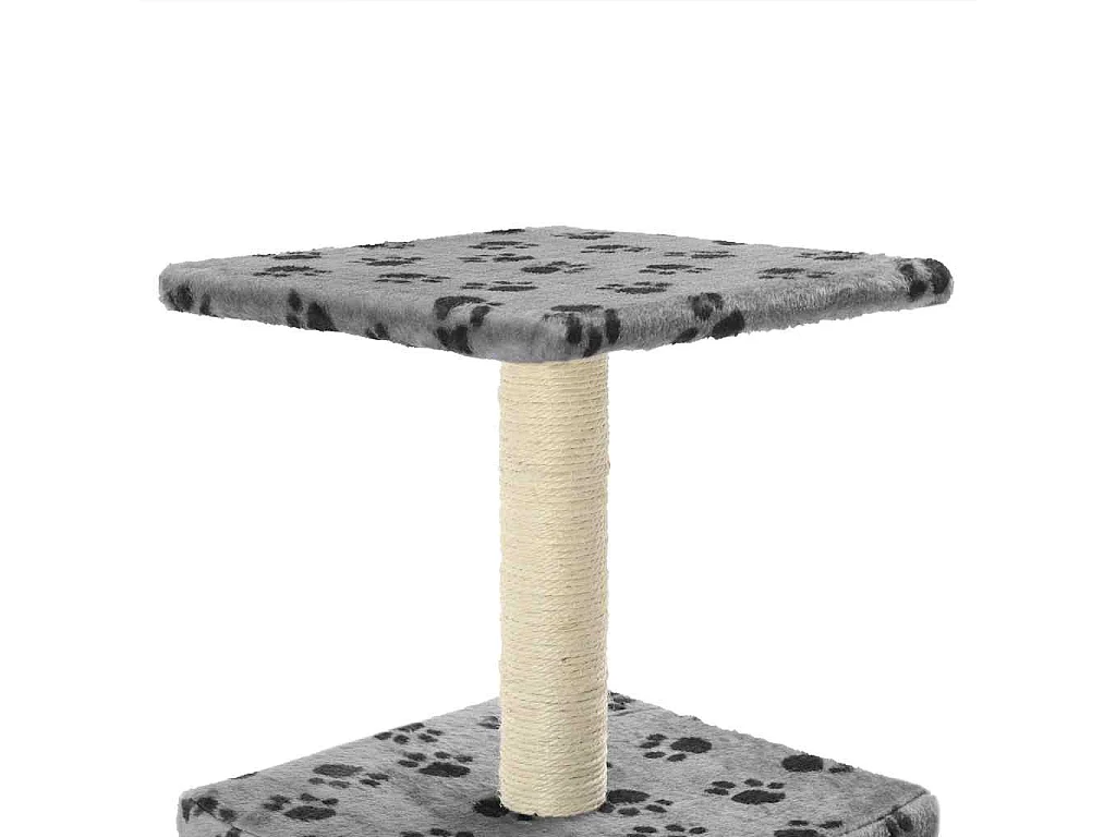 Arbre à chat avec griffoirs en sisal 55 cm Gris Motif de pattes