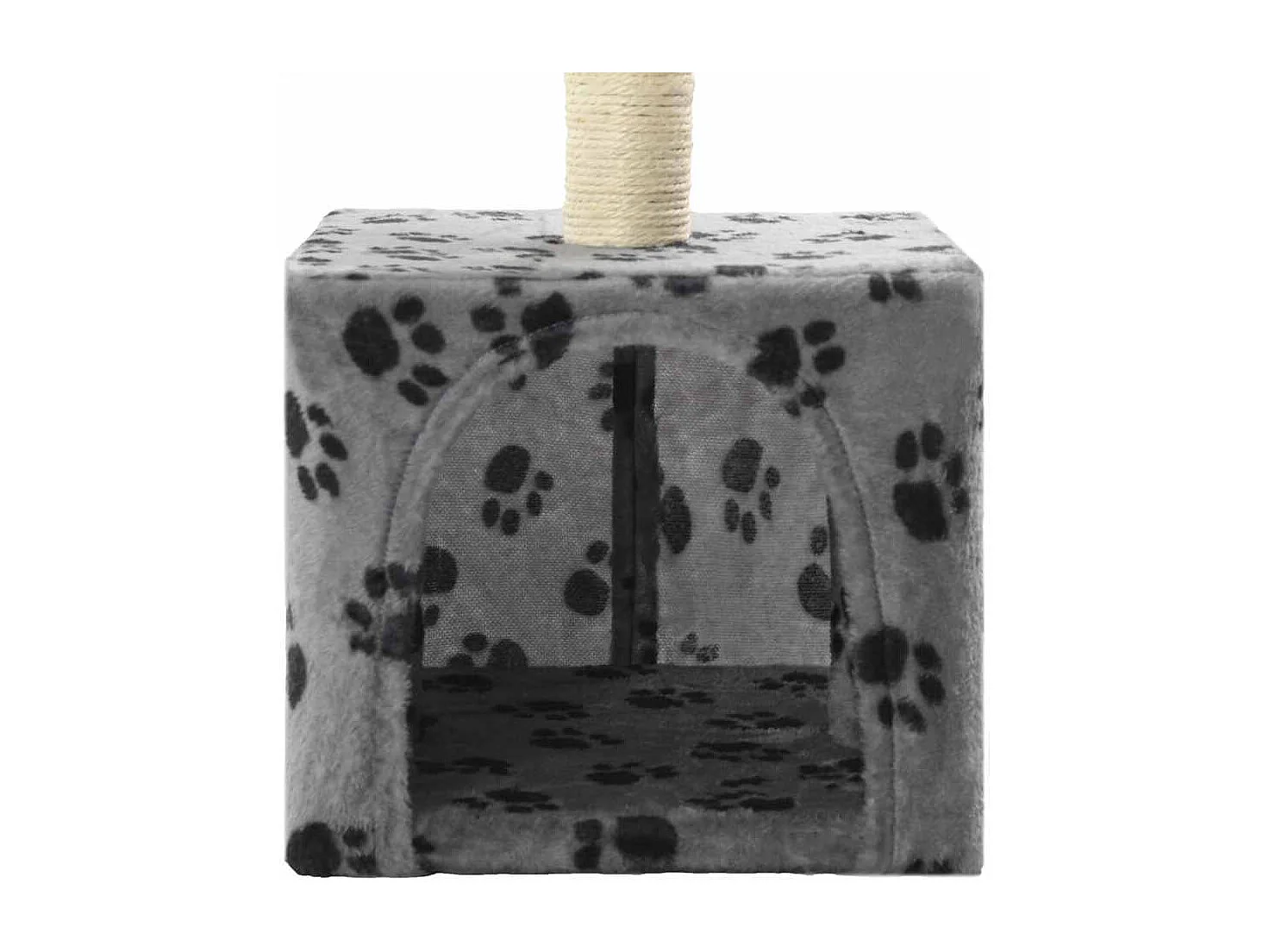 Arbre à chat avec griffoirs en sisal 55 cm Gris Motif de pattes