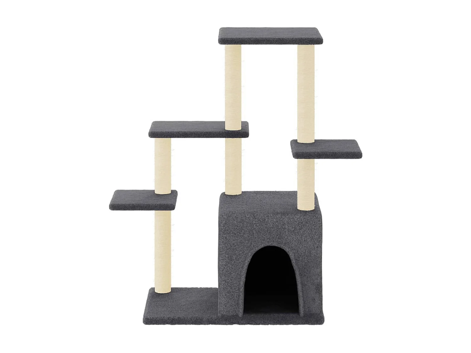 Arbre à chat avec griffoirs en sisal gris foncé 97,5 cm