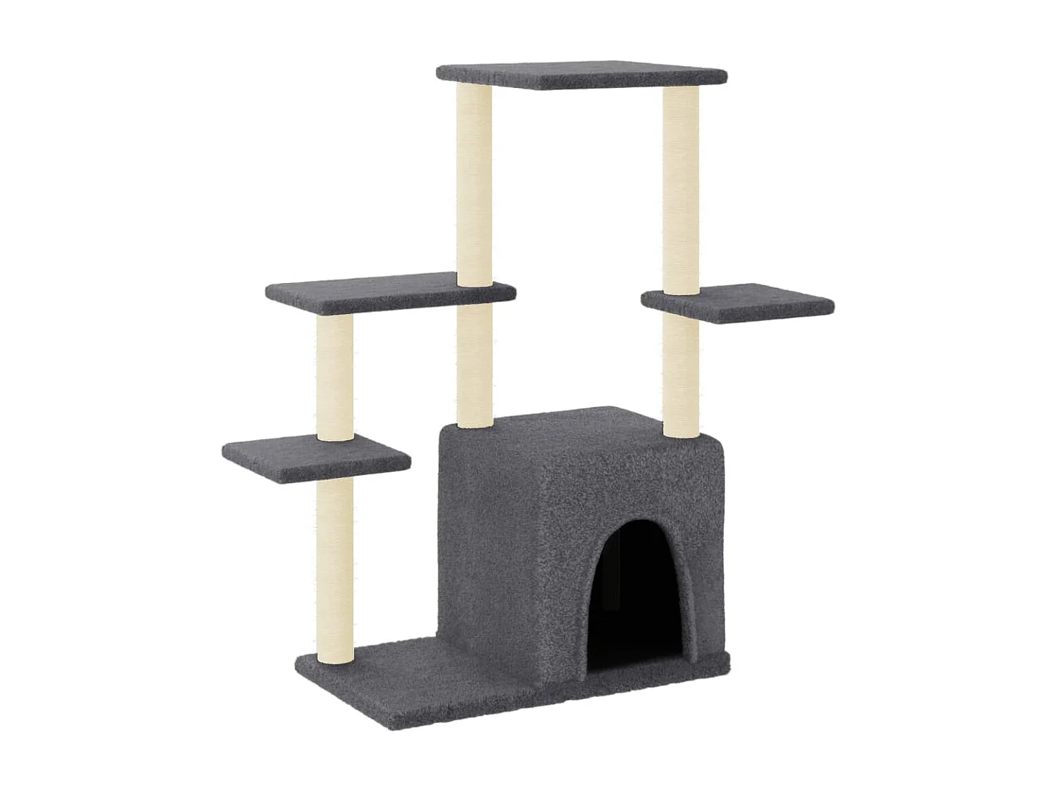Arbre à chat avec griffoirs en sisal gris foncé 97,5 cm