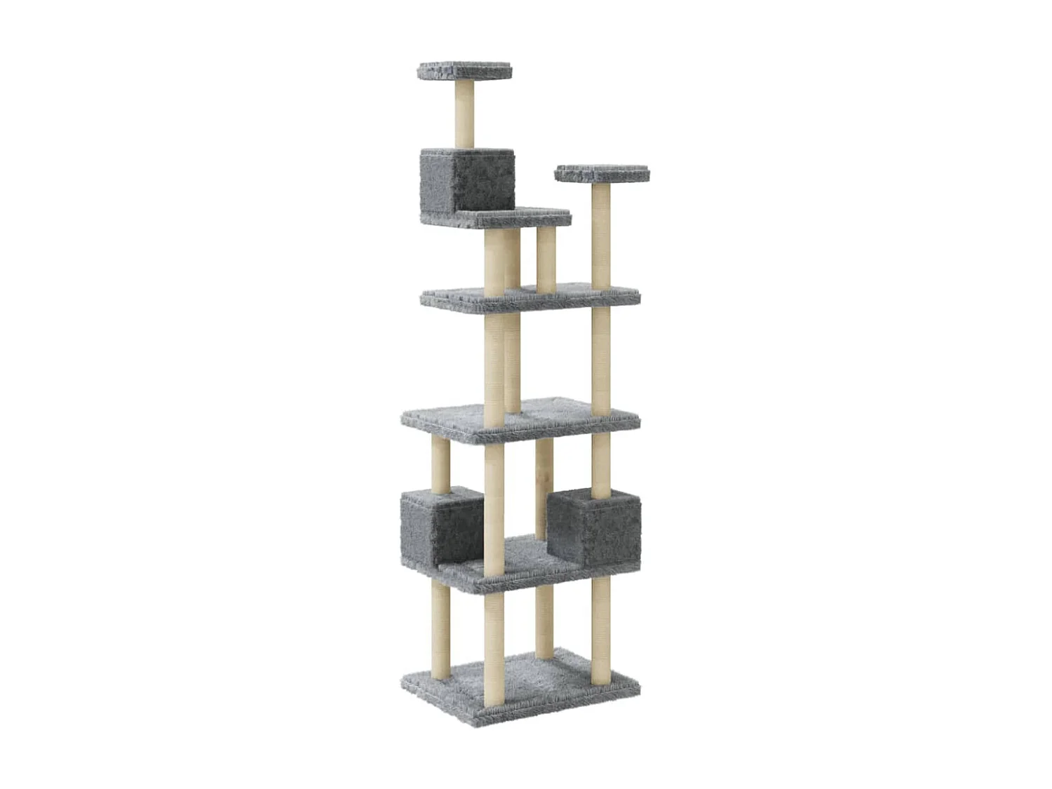 Arbre à chat avec griffoirs en sisal Gris clair 188 cm