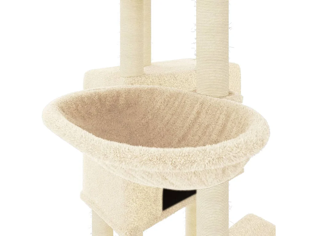 Árvore para gatos com postes arranhadores sisal 122 cm cor creme