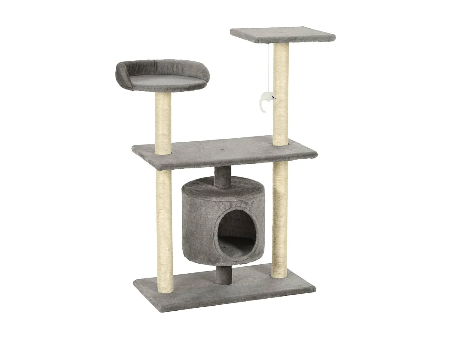 Arbre à chat avec griffoirs en sisal 95 cm Gris