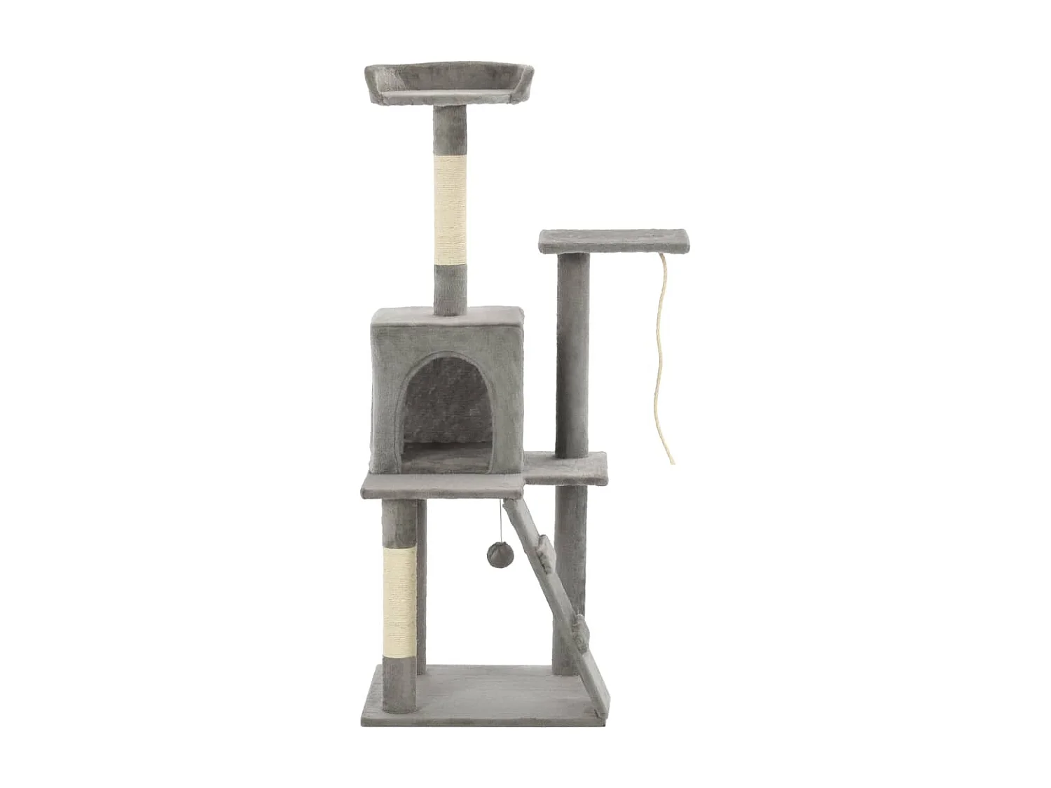 Rascador para gatos con poste de sisal 120 cm gris