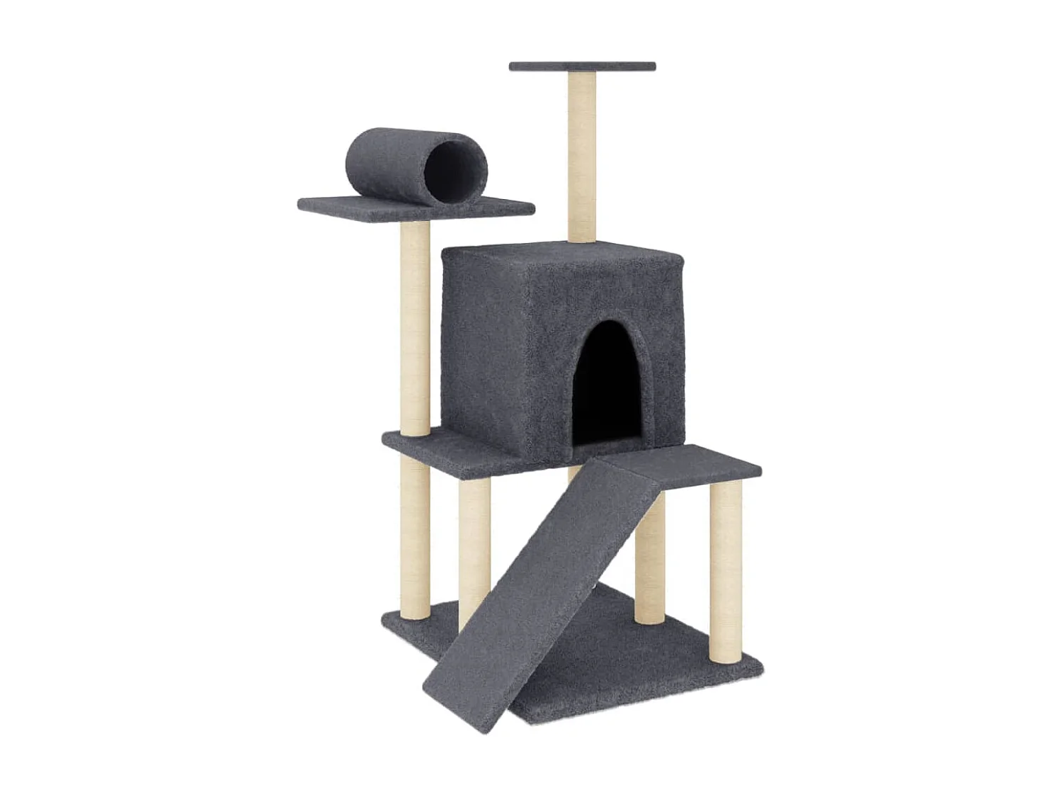 Arbre à chat avec griffoirs en sisal gris foncé 110,5 cm