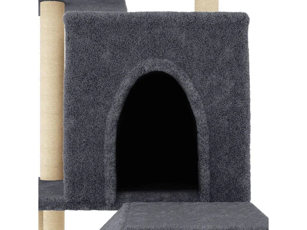 Arbre à chat avec griffoirs en sisal gris foncé 110,5 cm