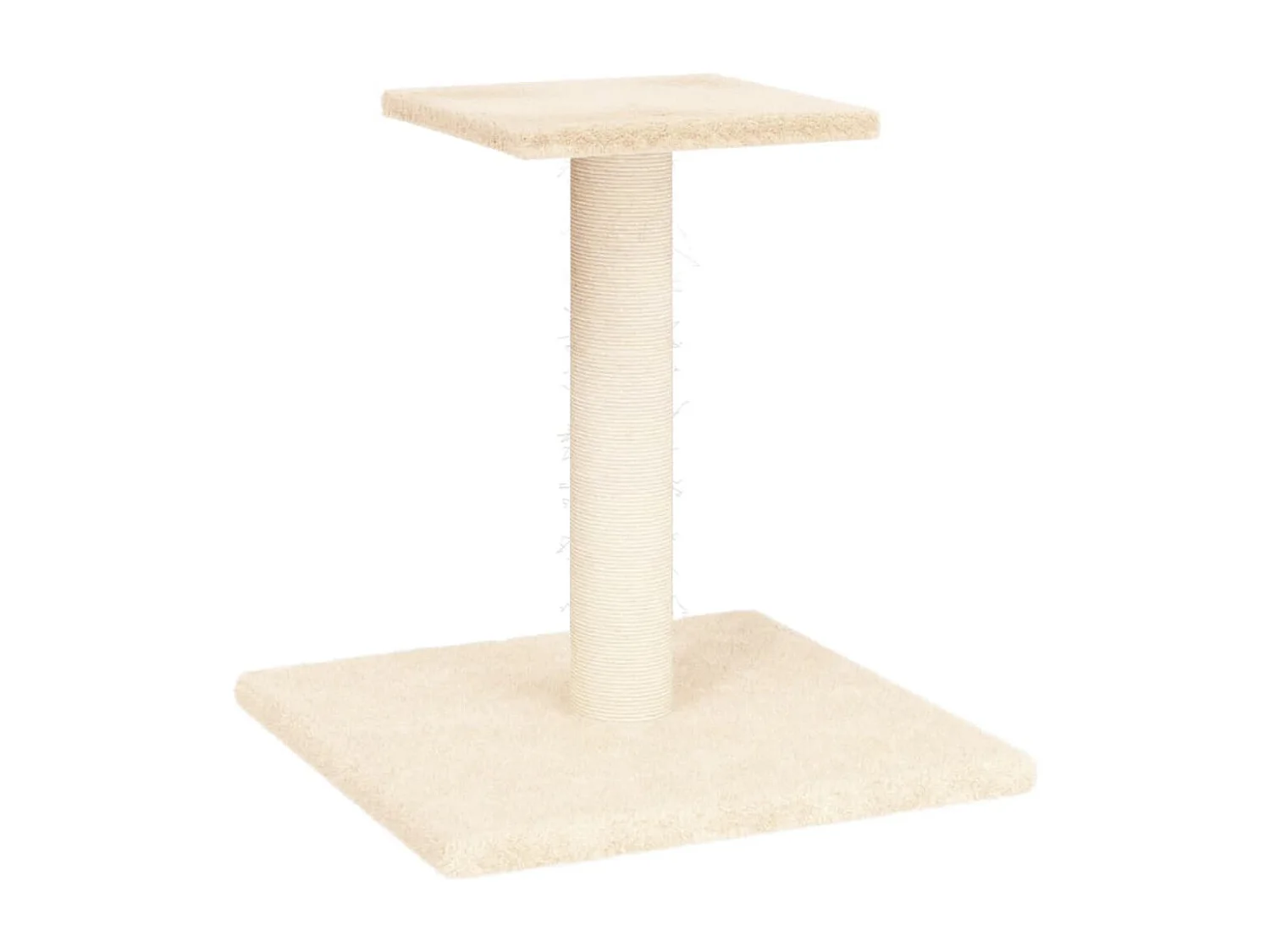Poste rascador para gatos con plataforma color crema 38 cm