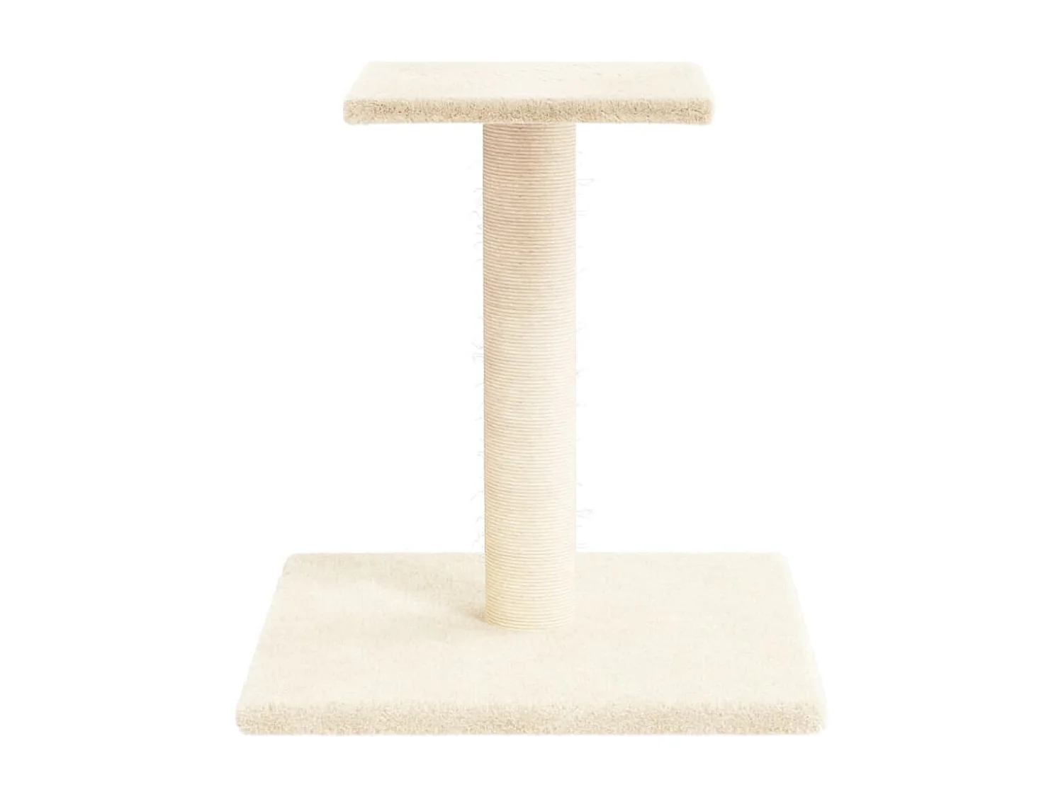 Poste rascador para gatos con plataforma color crema 38 cm