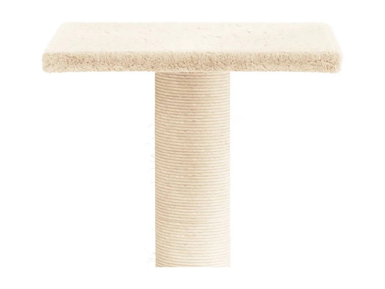 Poste rascador para gatos con plataforma color crema 38 cm