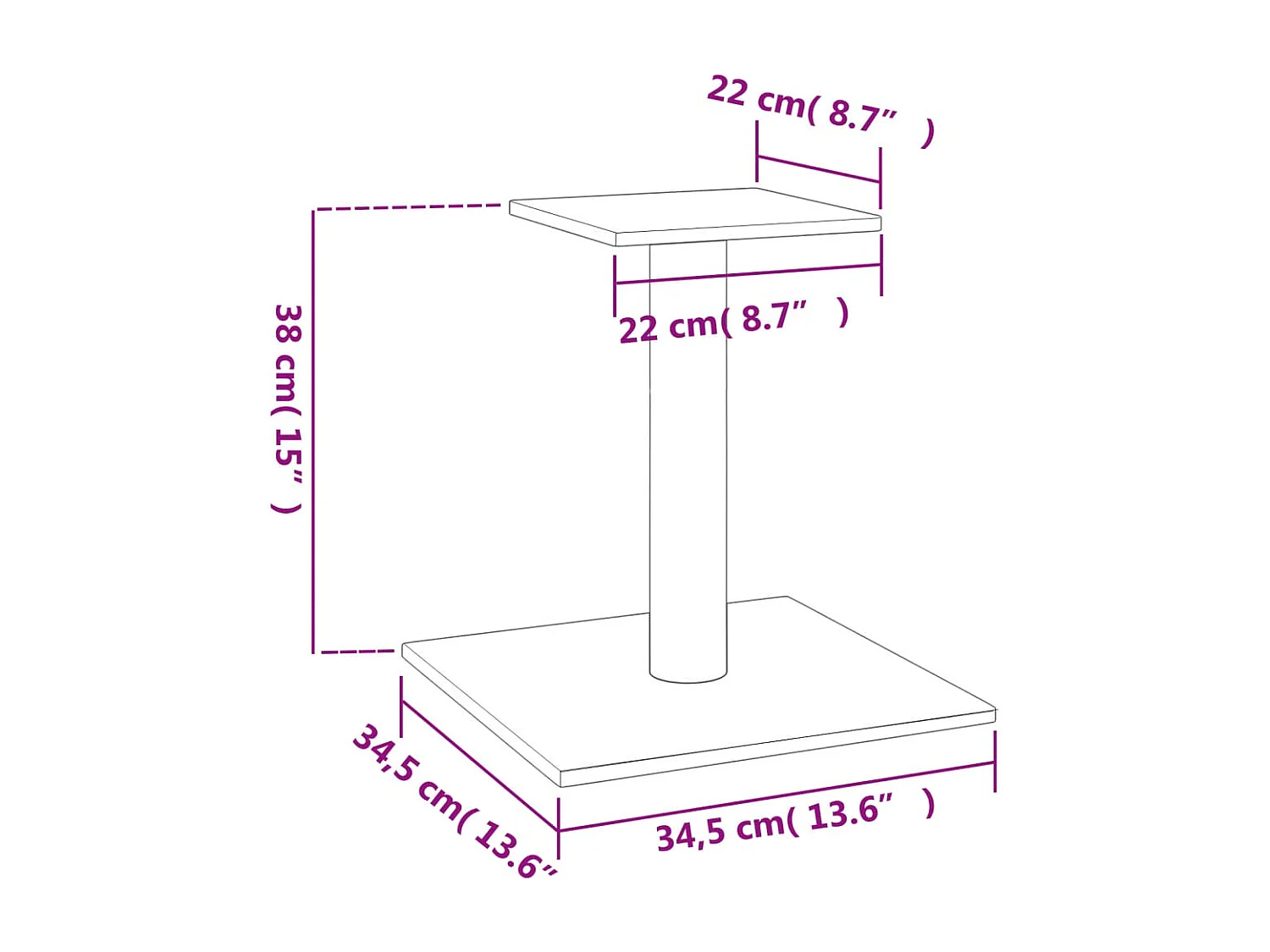 Poste rascador para gatos con plataforma color crema 38 cm